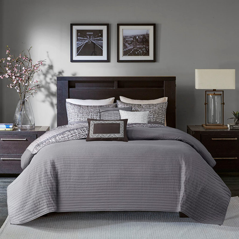 Ensemble de literie en jacquard réversible luxueux avec coussins décoratifs