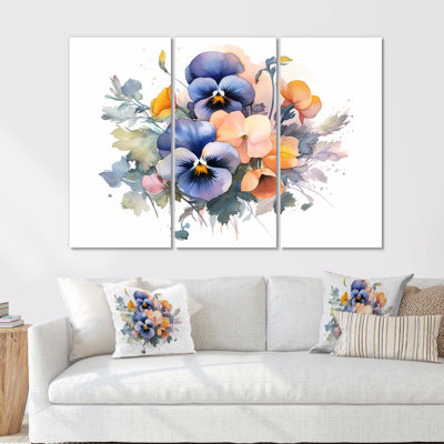 Colorful Pansy Blooms - Pansies Wall Decor Set