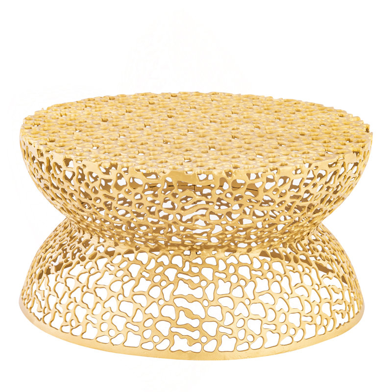 Table basse de style moderne 32 po en métal doré