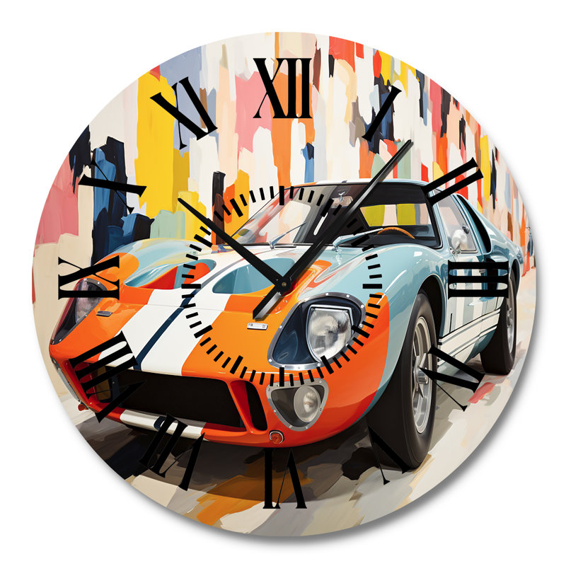 Horloge murale orange orange, Grand