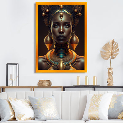 Crowthorne, reine afro-américaine avec bijoux traditionnels V sur toile