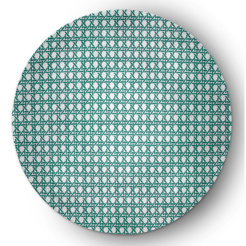 Chenille Geometric Indoor Rug, Round 5'