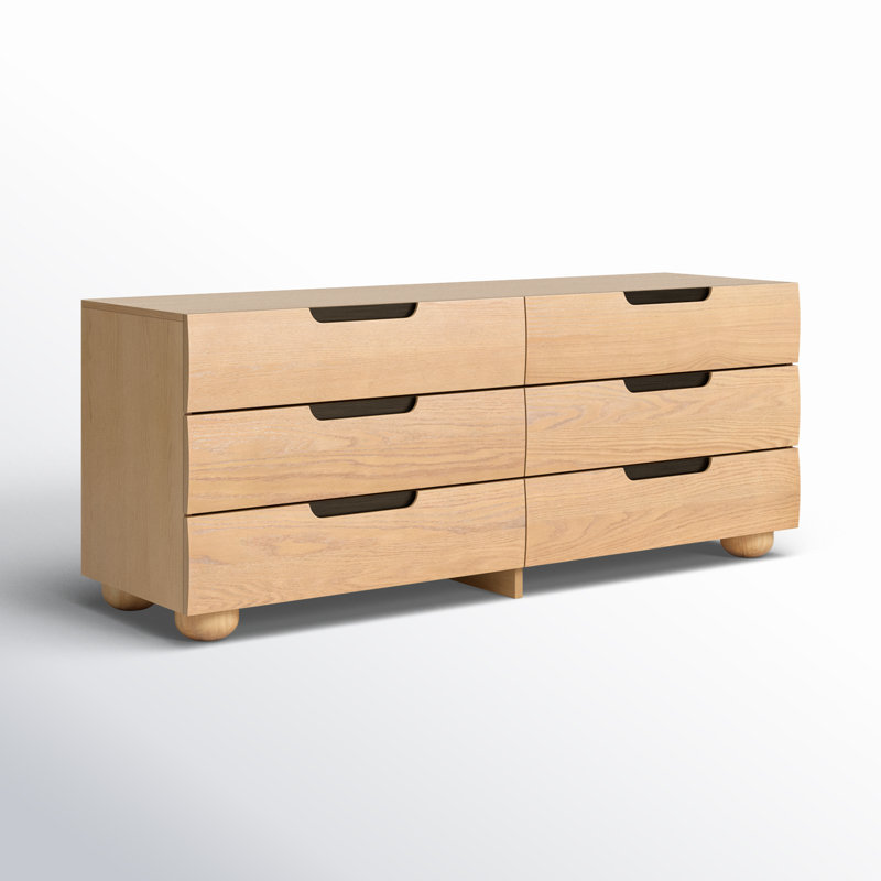Ernest Beethoven Wood 6 Drawer Dresser, Natural