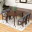 Ensemble de salle à manger rustique 5 pièces avec table en bois et 4 chaises rembourrées-1876784236-1876784238
