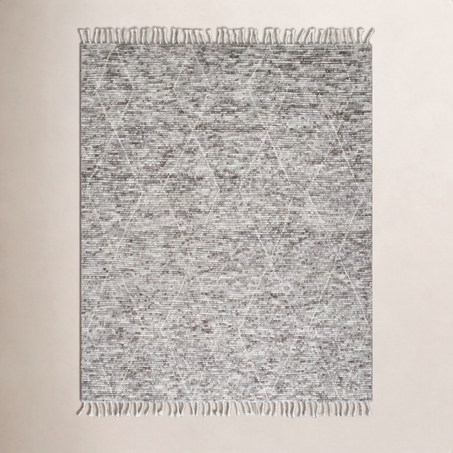 Talon Hand-Knotted Geometric Gray Rug, Rectangle 5' x 7'6"