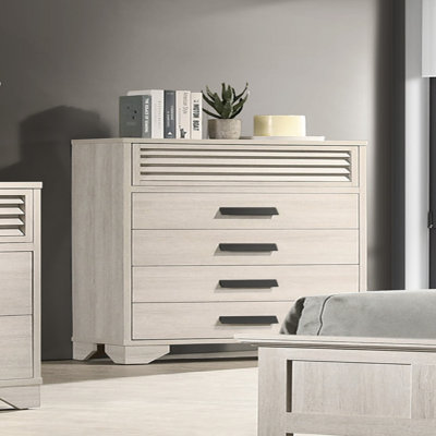 Mobilier de chambre à coucher avec 1 poignée et 5 tiroirs de style contemporain