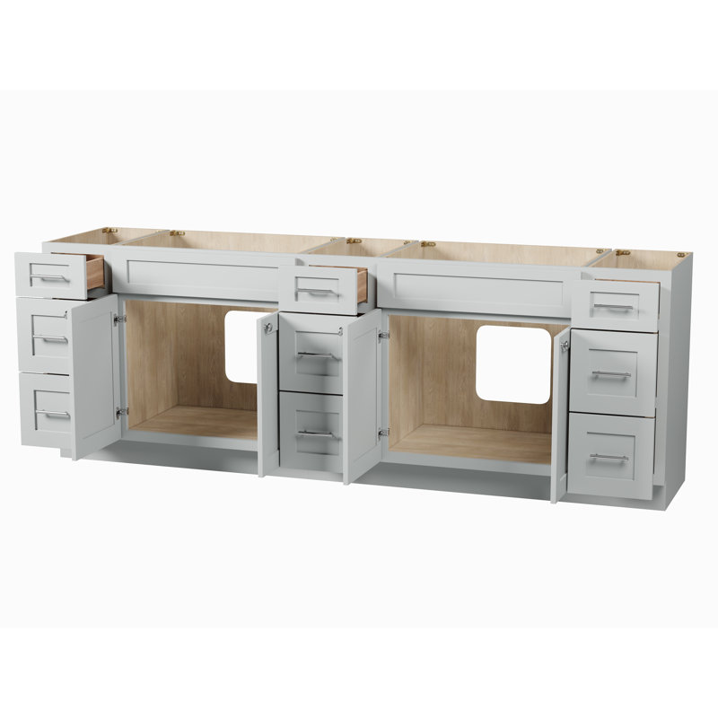 Base de meuble-lavabo double 96 po Disar, Gris