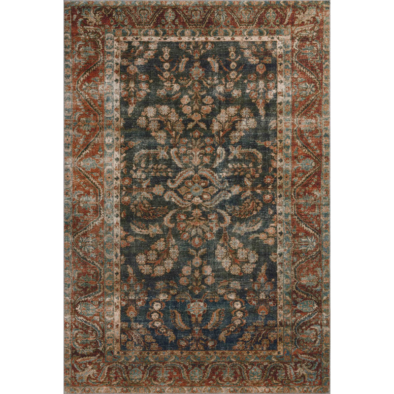 Chris Loves Julia x Loloi Jules Ocean / Spice Area Rug, Rectangle 5' x 7'6"
