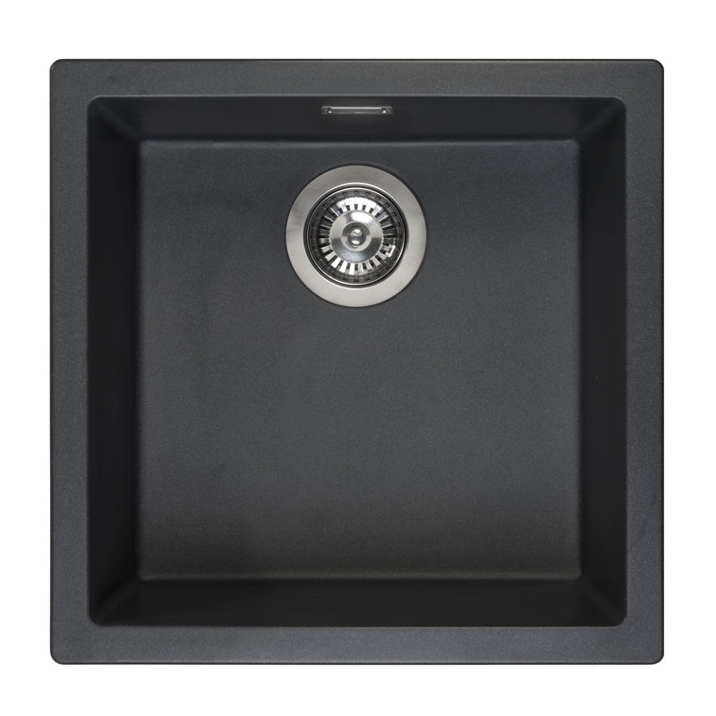 Amsterdam Single Bowl Inset Kitchen Sink, Black