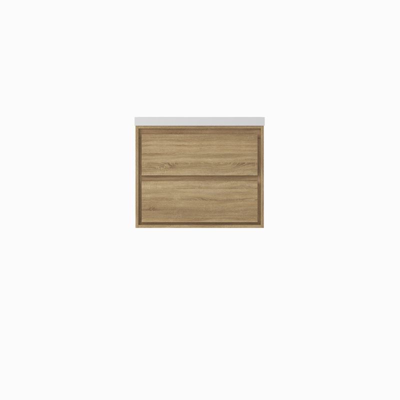 Meuble-lavabo en bois naturel avec lavabo, conception moderne peu encombrante