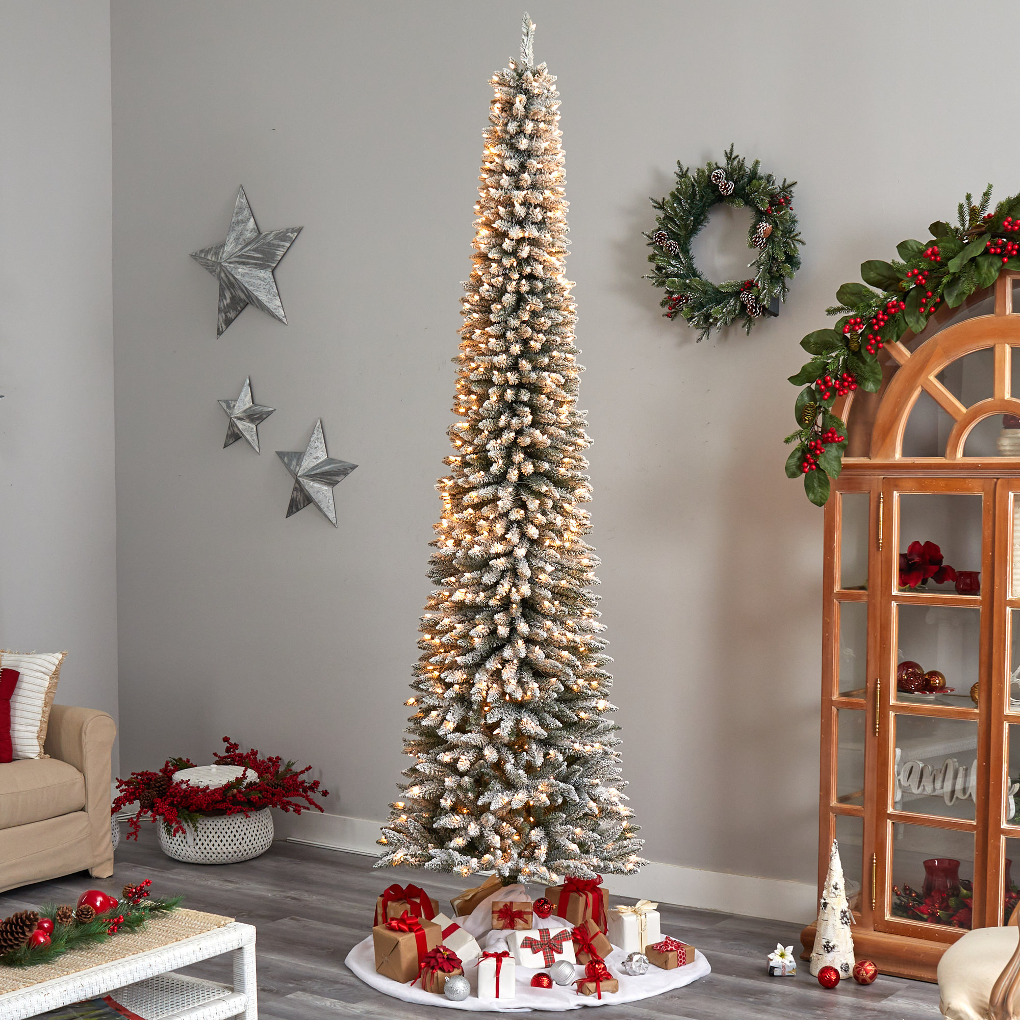 Lighted Artificial Spruce Christmas Tree, 10' H