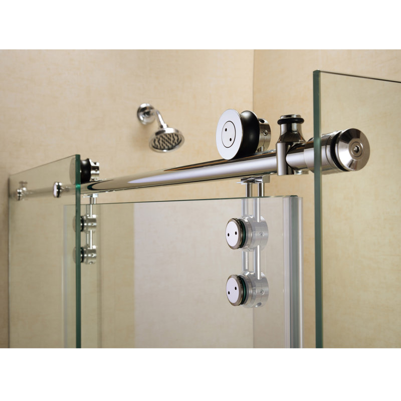 Enigma-Z 76" Frameless Shower enclosure, Polished Stainless Steel