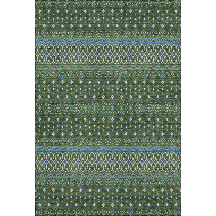 Premium Machine Washable Prisco Olive Rug