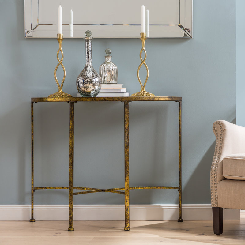 Balam 90cm Glass Top Console Table
