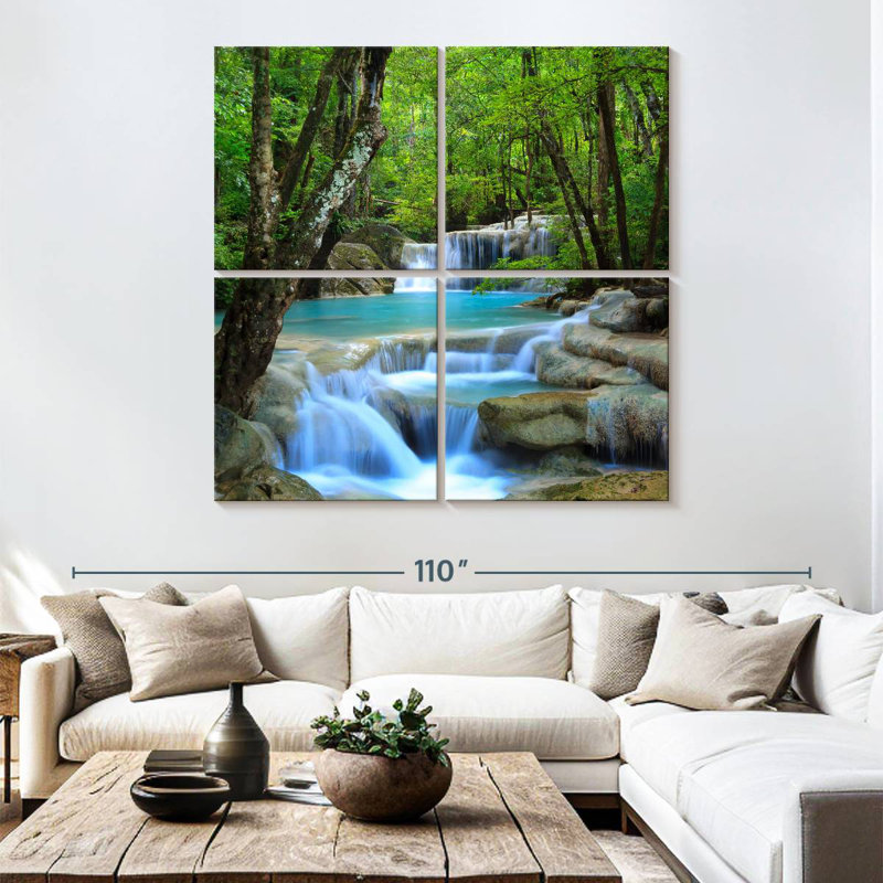 Waterfalls Of Erawan, 74" H x 74" W