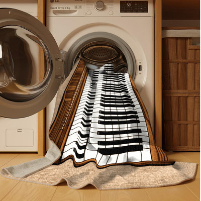 Washable Piano Music Area Rug