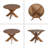 Round Dining Table Modern Farmhouse Kitchen Table, Cherry