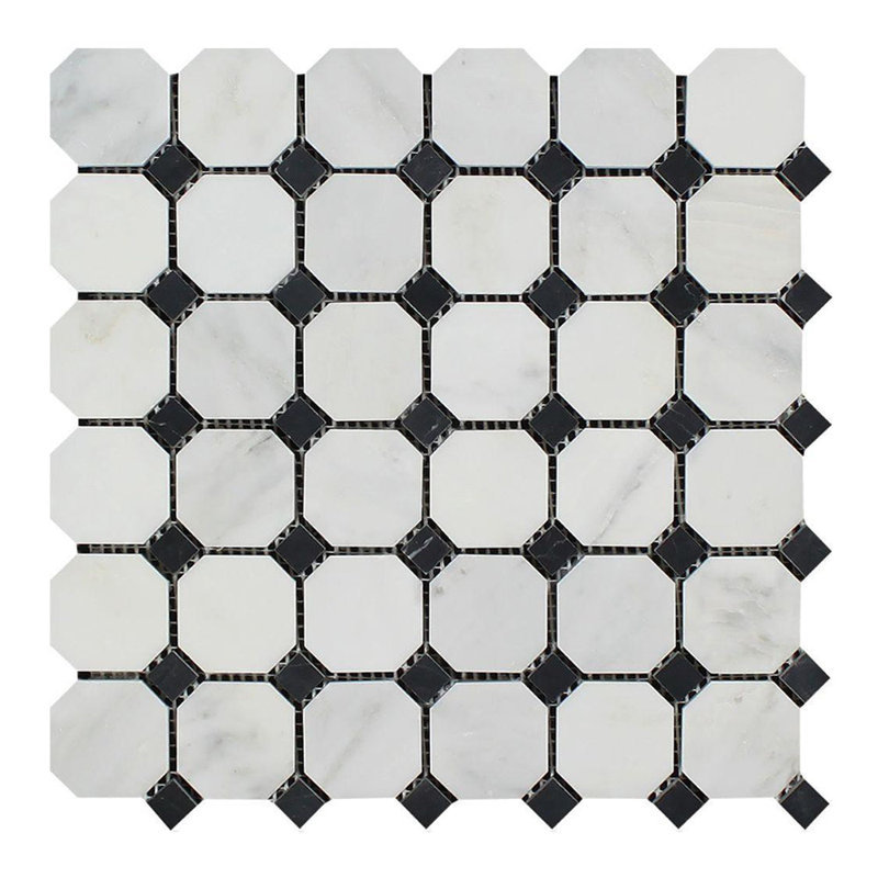 Marble Octagon and dot Mosaic Wall & Floor Tile