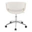 Chaise de travail en métal chromé et similicuir blanc-1902658826