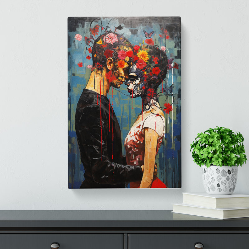 Lovers Contemporary Art - No Frame Print, 60cm H x 40cm W x 3cm D