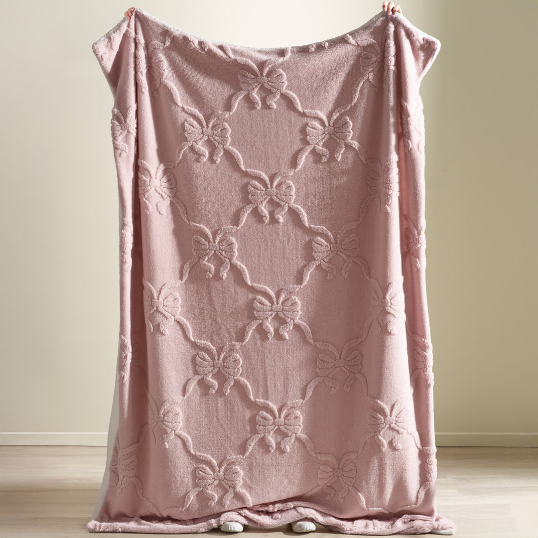 Carved Bow Cosy Fleece 130x170cm Blanket Throw