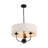 3-Light Candle Style Linen Drum Pendant