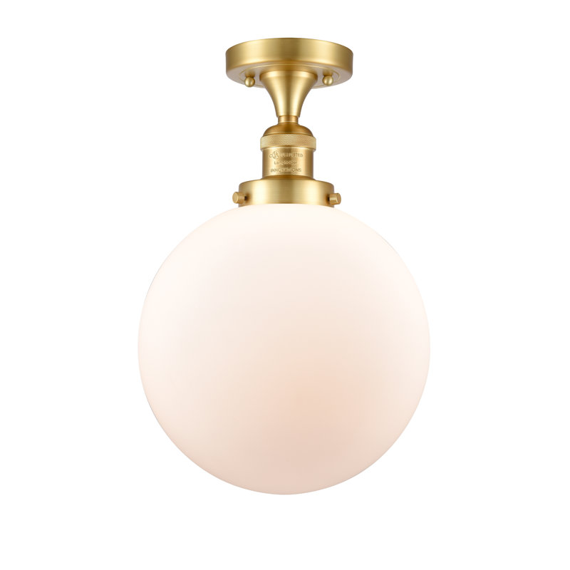Plafonnier semi-encastré 10 po Zarmayr, Transparent, Ampoule non incluse, Or satiné