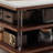 Solid wood travertine rock plate coffee table