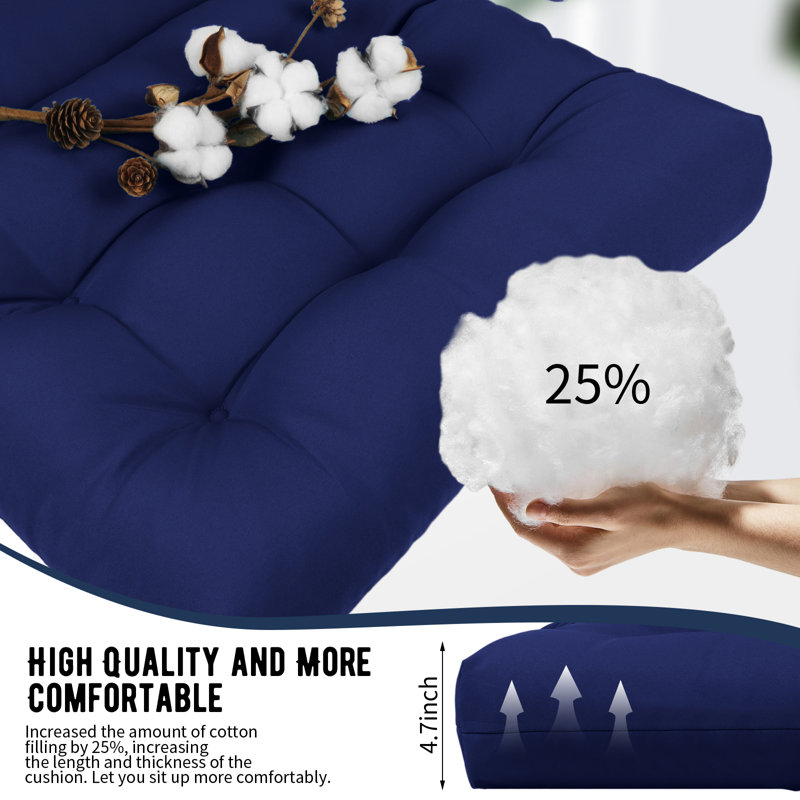 Coussin de chaise Adirondack 5 pouces (ensemble de 4), Marine