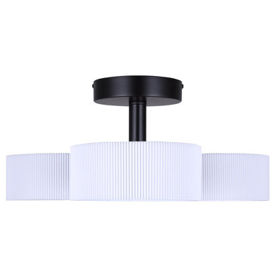 Gid 21.13 In. 3 Light Integrated LED Black Modern Semi Flush