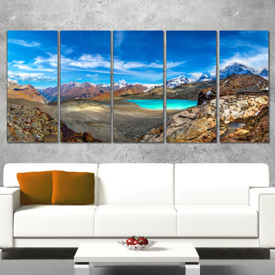 Alpes alpines dans un paysage suisse, ensemble de 5 toiles tendues