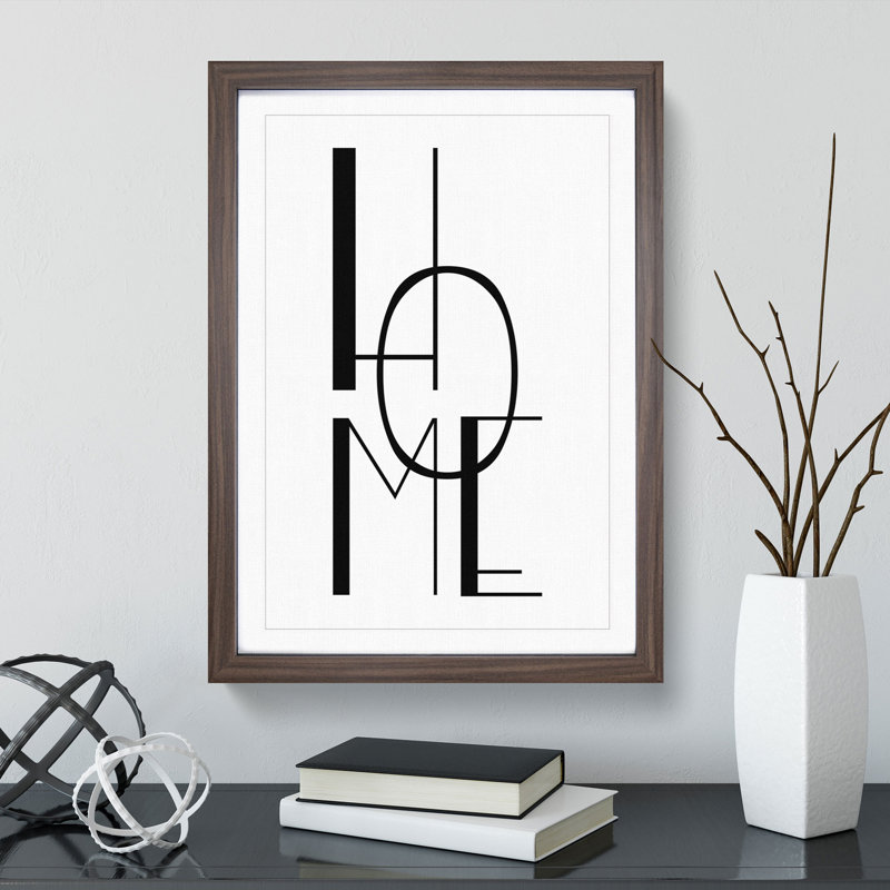 Home - Framed Print, 36cm H x 27cm W x 2cm D, Walnut Framed