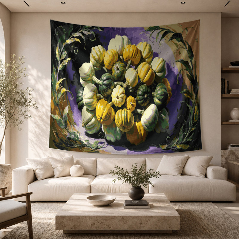 Tapisserie murale de légumes Pattypan, 26 po x 36 po