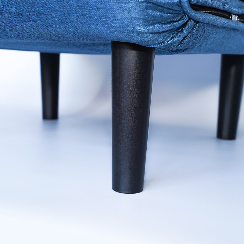 Folding Chair Into Bed - Blue Linen Fabric, Metal Frame, Suitable For Small Offices And Apartments Convertible High Sponge Fill, Comfortable Daily Use In Different Living Spaces  Dormitory,