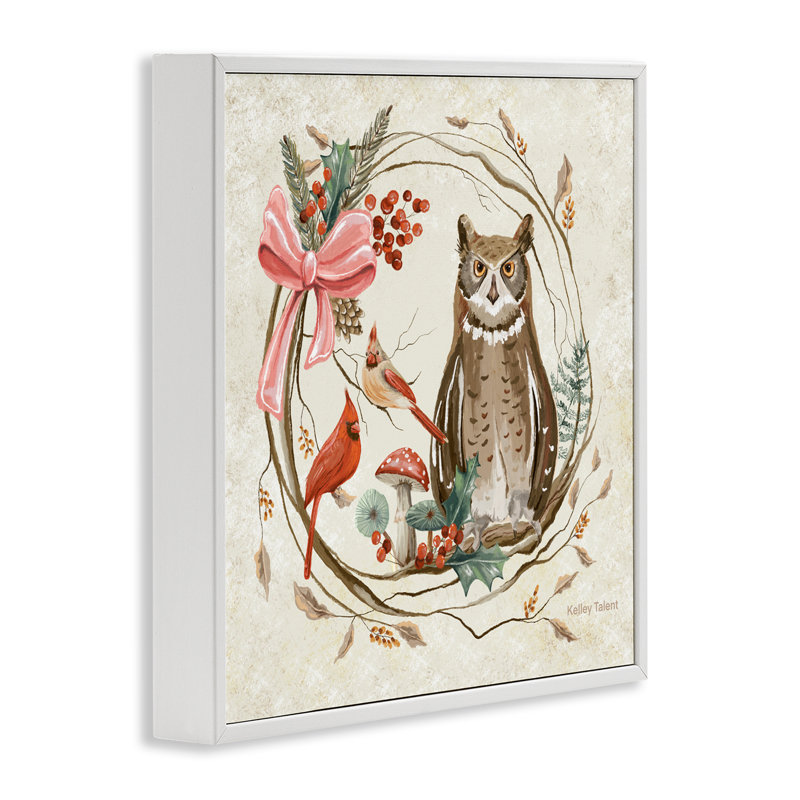 Couronne de bois rustique, giclée encadrée, design par Kelley Talent, H 17 po x l 17 po