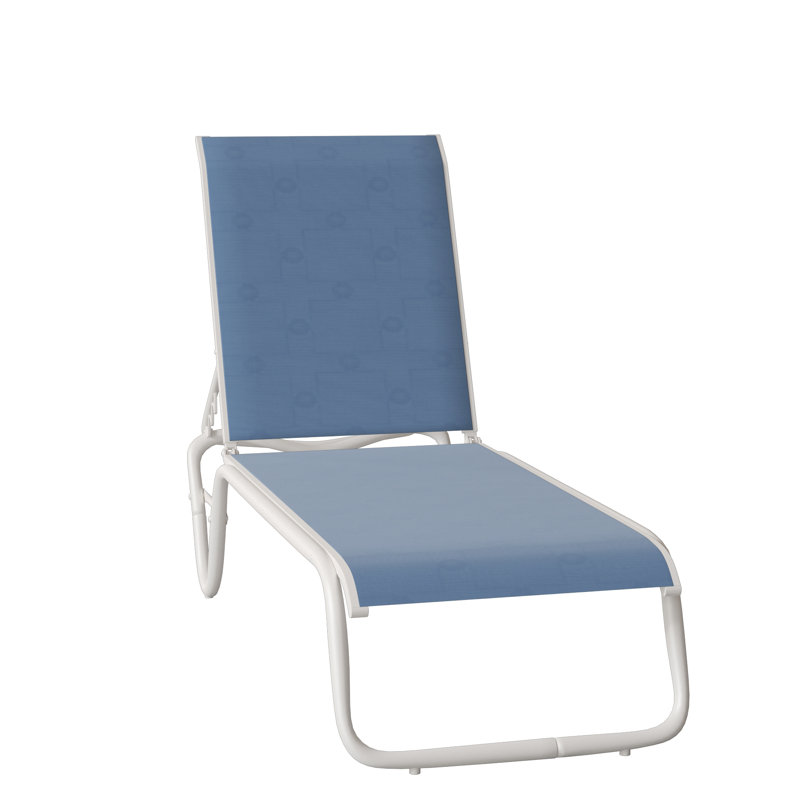 Gardenella Outdoor Chaise Lounge, Textured Warm Gray Frame/Sky 42D Seat