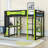 Wood Loft Bed with Desk, Shelves, Power Outlet and RGB Light-1154855165