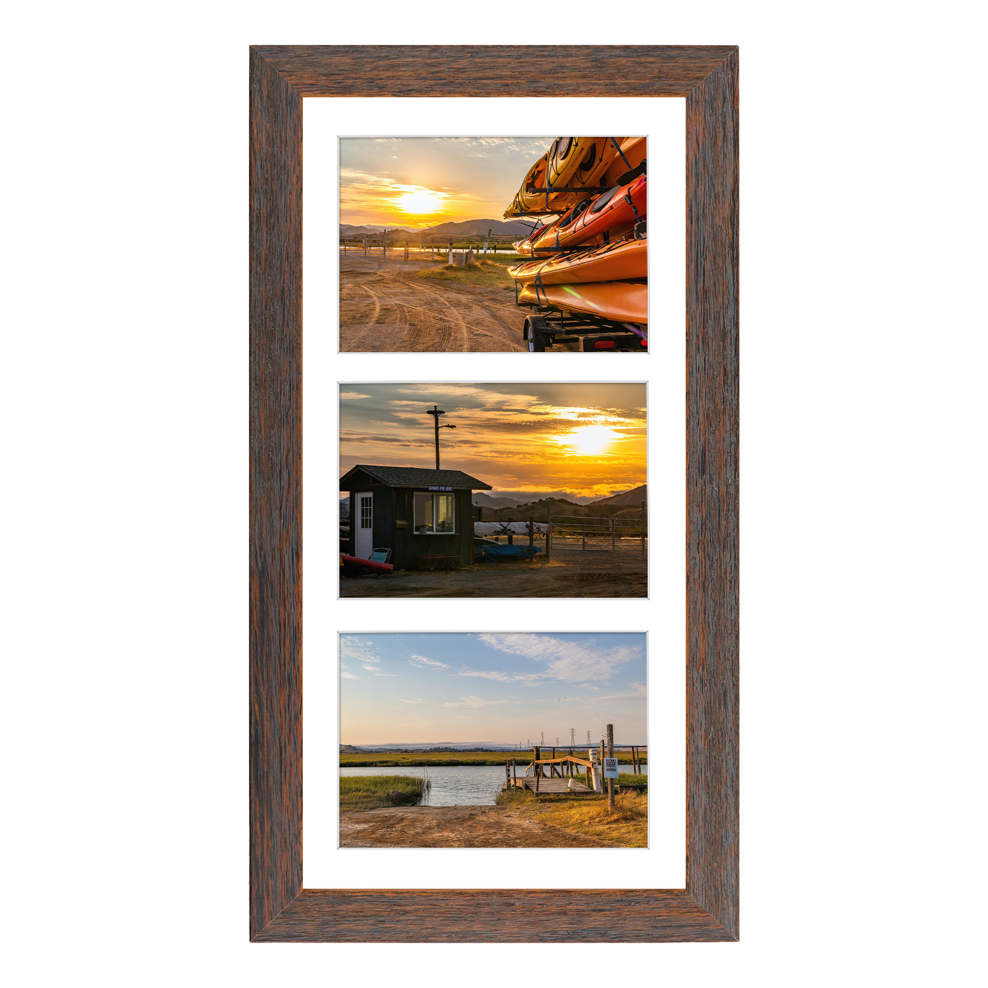 Ebern Designs Kelecik Brown 7x14 Wood Collage Picture Frame Wayfair