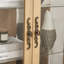 Vitrine 2 portes avec verre trempé, dossier en miroir, tablettes réglables et présentoir lumineux pour la maison ou le bureau-1115274779