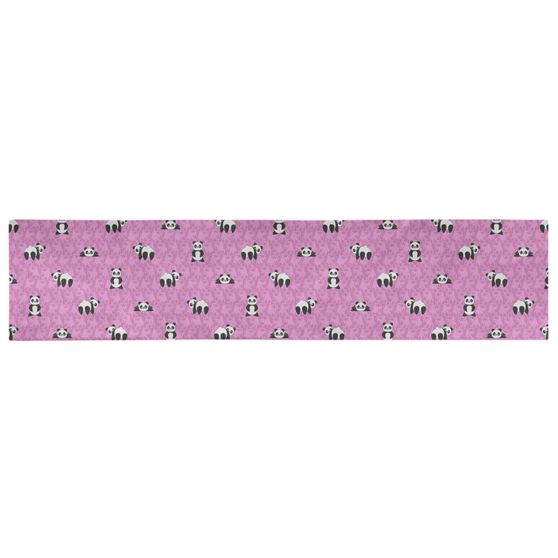 Chemin de table géométrique avicia, 91,5 po x 17,5 po, Rose, Coton