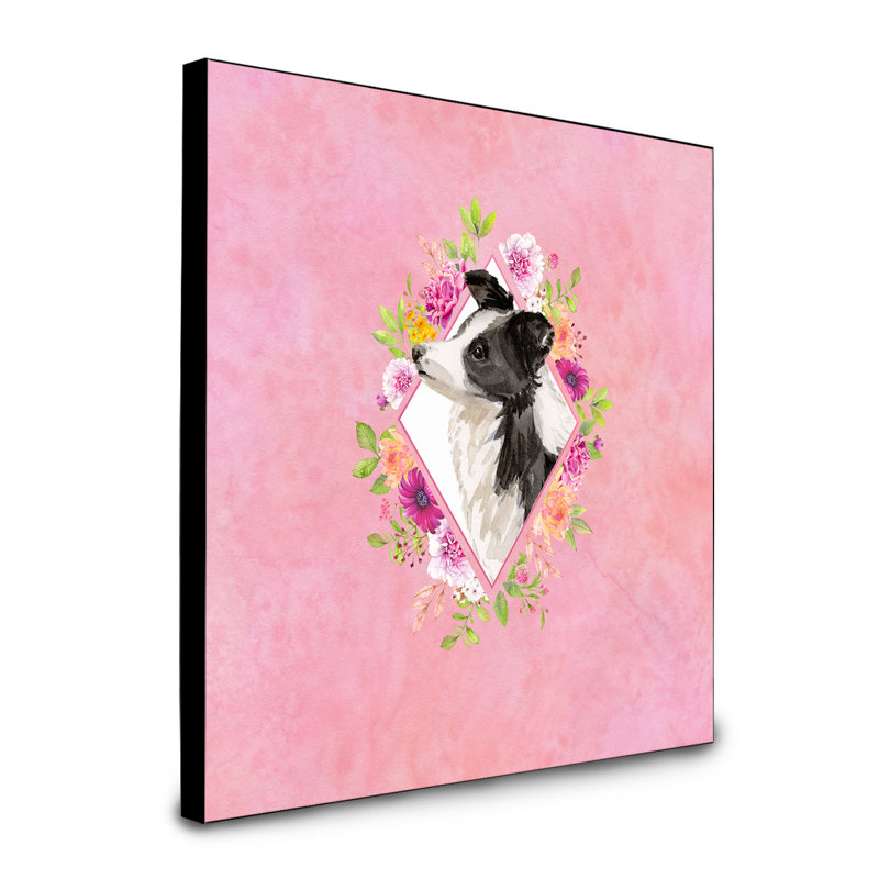 Panneau mural Dollman Flowers, Rose, Border collie