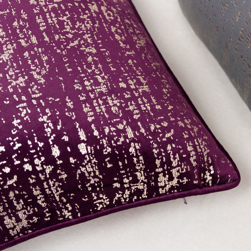  Housse de coussin carré et insert, Mauve, 20 po x 20 po, Polyester