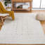 Tapis blanc en laine / polyester tissé à la main Manya-755904840