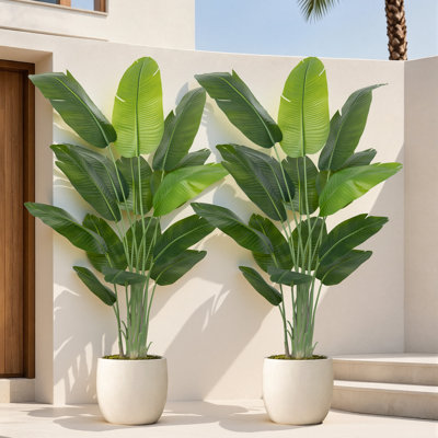 6FT Artificial Bird of Paradise Tree - Realistic Large Tropical Plant with Nursery Pot(set of 2)