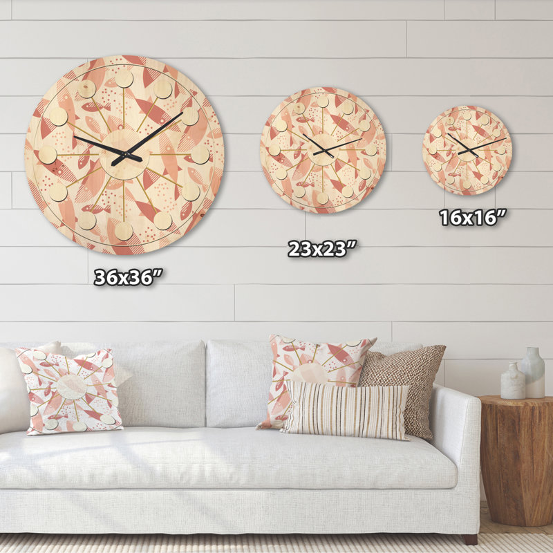 Horloge murale en bois rose, Grand