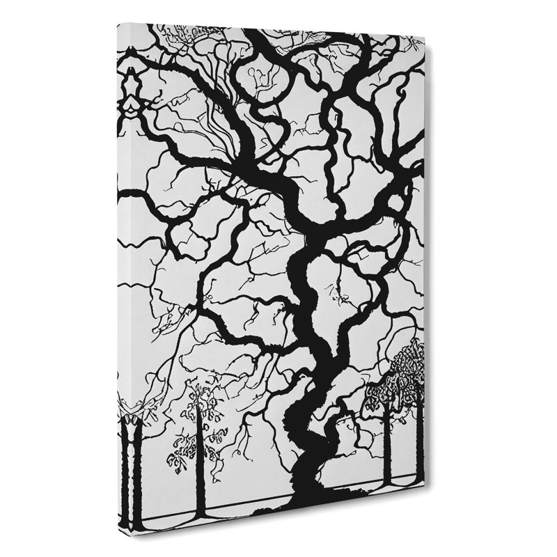 Monochrome Tree Art No.4 - Wrapped Canvas, 60cm H x 40cm W x 3cm D