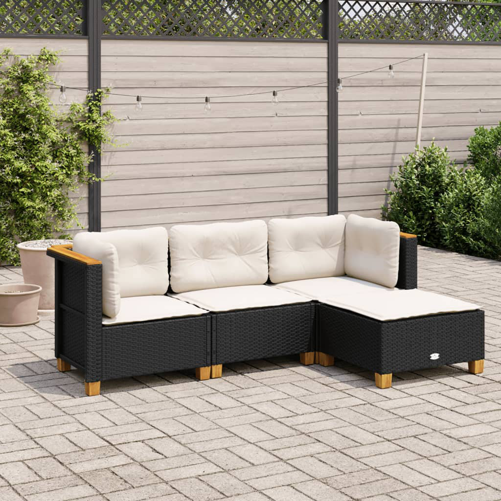 3-Sitzer Lounge-Set aus Polyrattan mit Polster