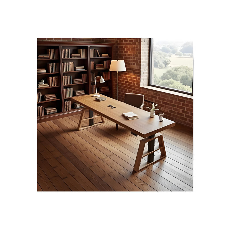 Bureau d'ordinateur réglable en bois massif