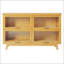 Armoire de rangement moderne de style Mid-Century à 4 portes avec tablettes, parfaite pour organiser et mettre en valeur vos trésors.