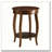 Walnut Round Side Table with Bottom Shelf-701300551